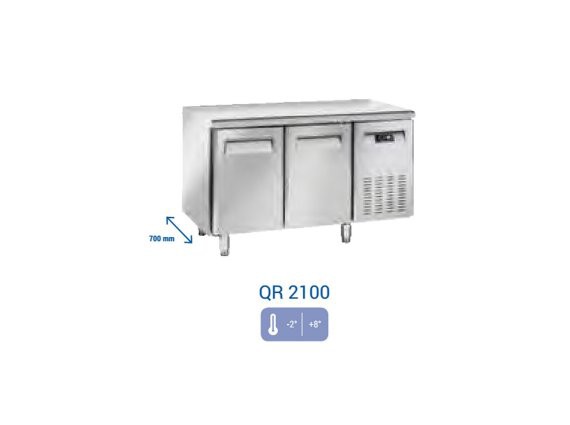 Tavolo refrigerato QR 2100 inox, positivo - 2/+ 8°.